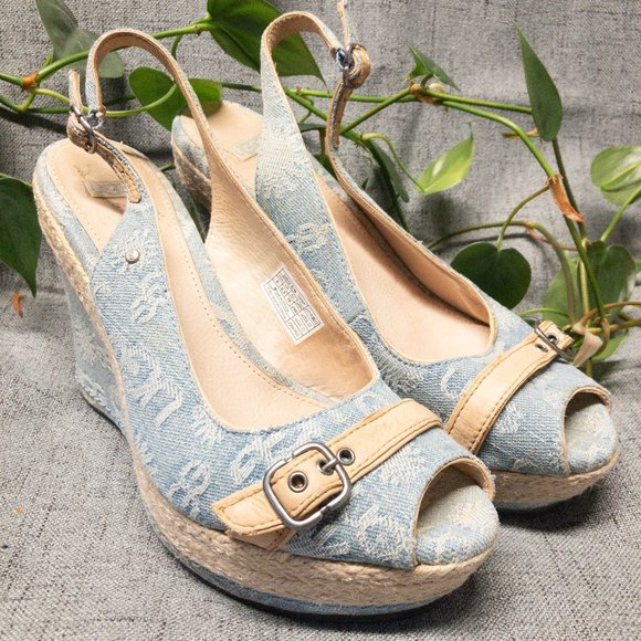 Ugg Baby Blue Wedges - Picture 1 of 5